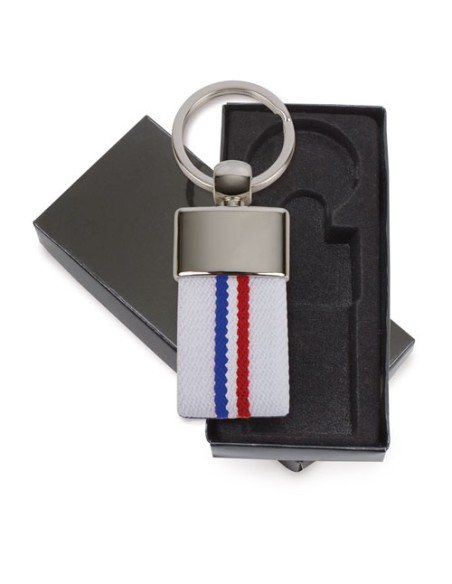 LLAVERO CINTURON BANDERA FRANCIA BLANCO "DEREX"