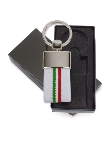 LLAVERO CINTURON BANDERA ITALIA BLANCO "DEREX"